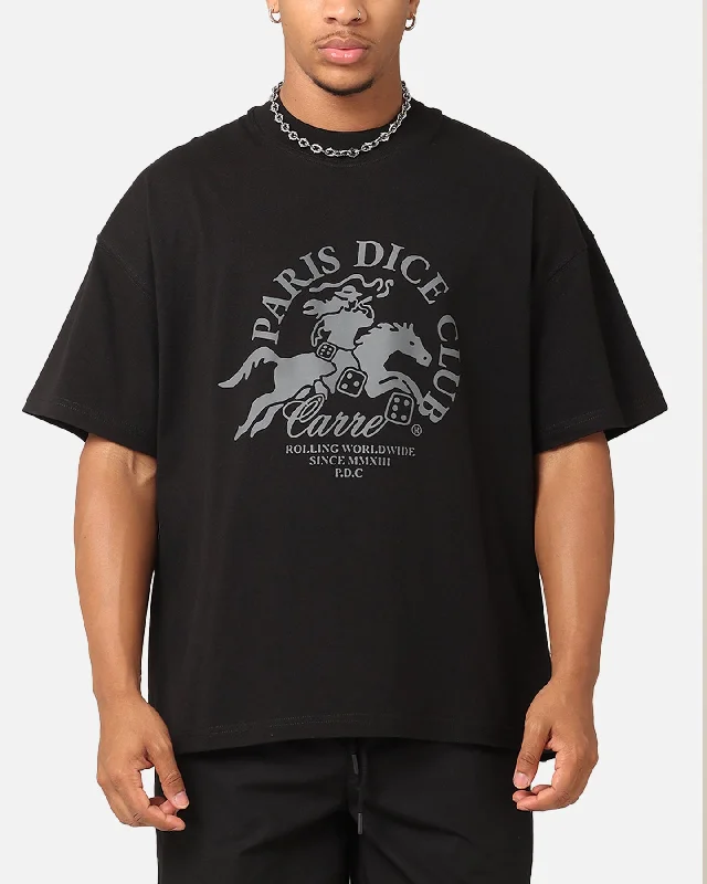 Carré Stallion Oversized T-Shirt Black-- Hooded Caped Shawl Collar
