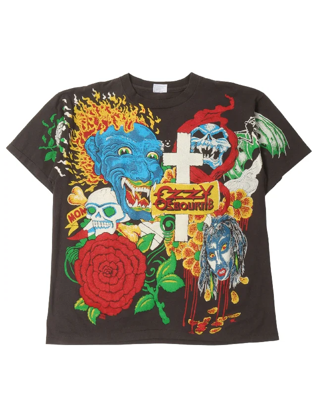 Ozzy Osbourne Tattoo T-Shirt-- Mesh Fabric Canvas Fabric Denim Fabric