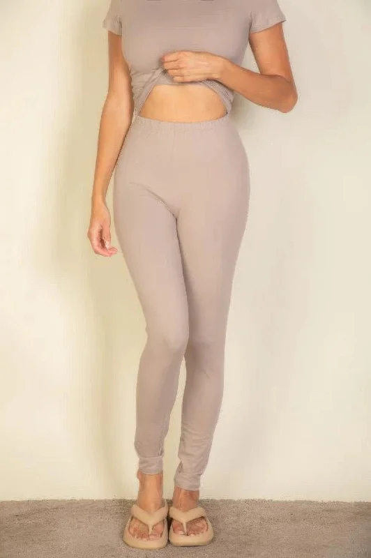 Basic Solid Leggings Comfortable Running Leggings