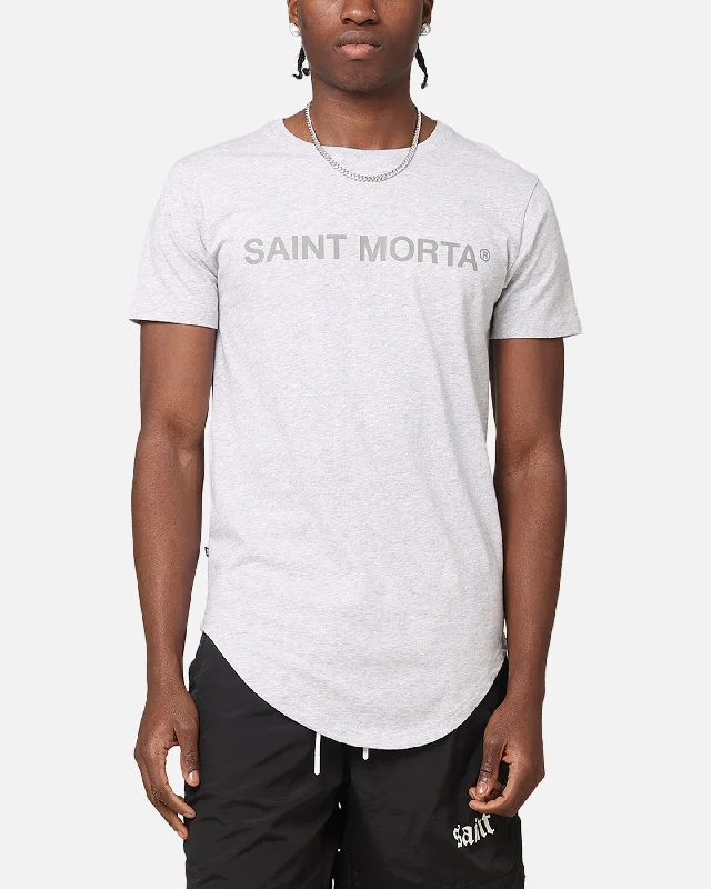 Saint Morta Official El Duplo T-Shirt Grey Marle-- Mesh Blend Leather Blend Suede Blend
