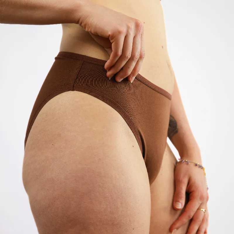 Women's organic cotton mid-rise bikini bottoms in chestnut Wrap bikini, Sexy, Chic, Trendy