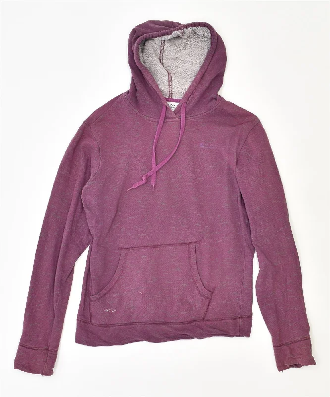 MOUNTAIN WAREHOUSE Womens Hoodie Jumper UK 10 Small Purple Cotton Hoodie with Drawstring Waist Adjustable Fitted