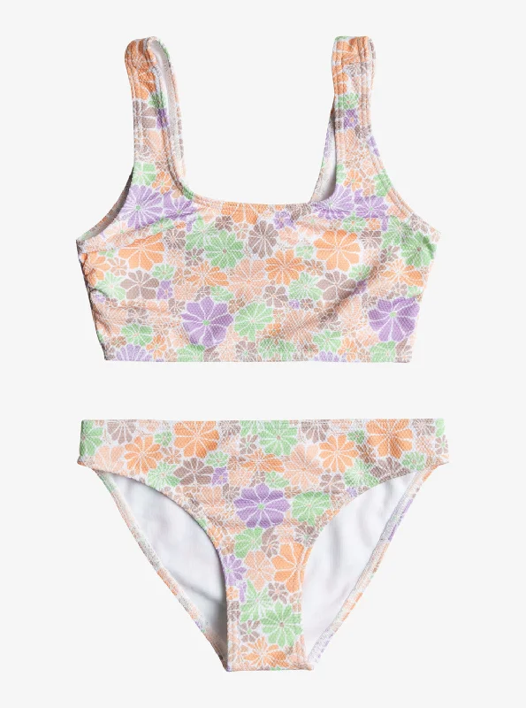 Girls 7-16 All About Sol Cropped Set Bikini Set - White All About Sol Mini Rg Tied side bikini, Adjustable, Sexy, Comfortable