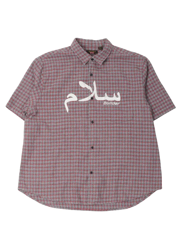 Undercover Short Sleeve Flannel Shirt-- Spandex Blend Rayon Blend Denim Blend