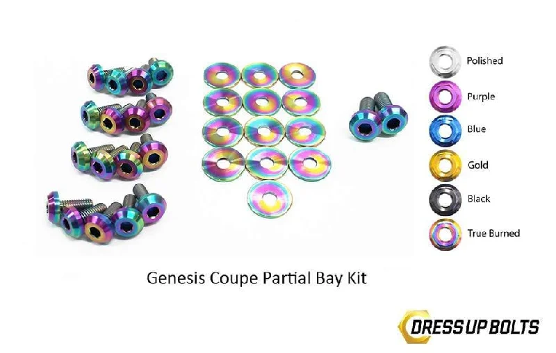 Hyundai Genesis Coupe (2009-2016) Titanium Dress Up Bolts Partial Engine Bay Kit Boatneck Modish Everyday
