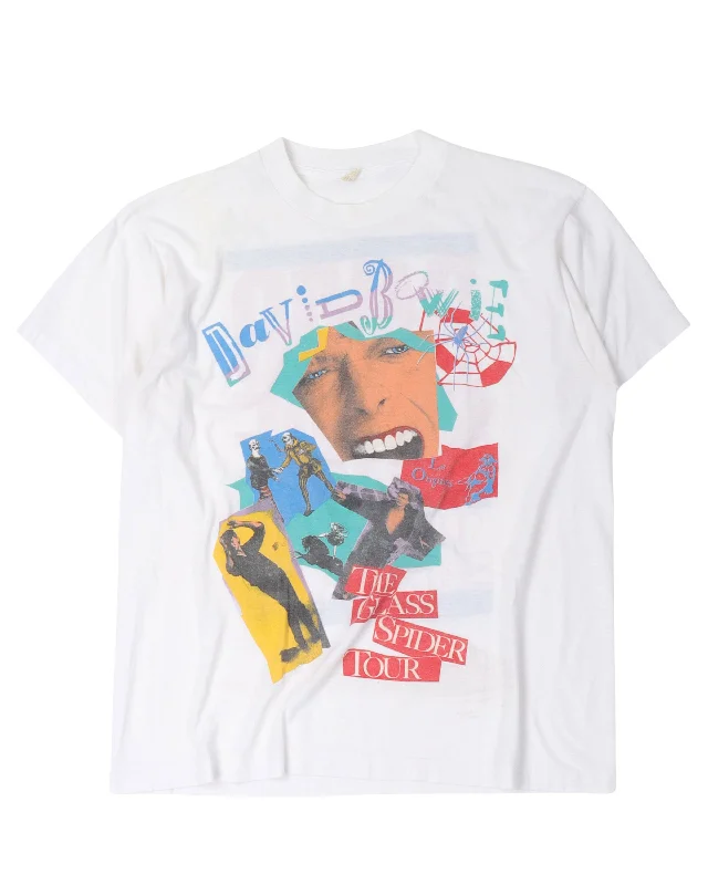 David Bowie The Glass Spider Tour T-Shirt-- Hooded Caped Shawl Collar