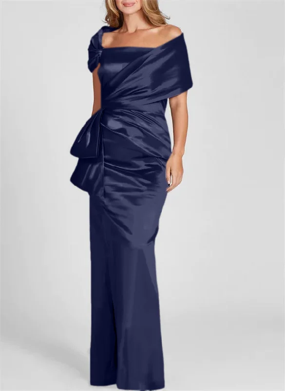 Sheath/Column Off-the-Shoulder Floor-Length Mother of the Bride Dresses Tunic Top Casual