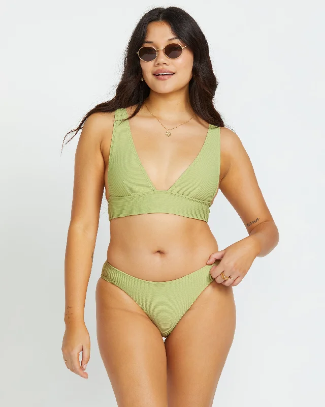 Tanlines Remi Plunge Bikini Top - Avocado Sporty bikini top, Comfortable, Athletic, Trendy