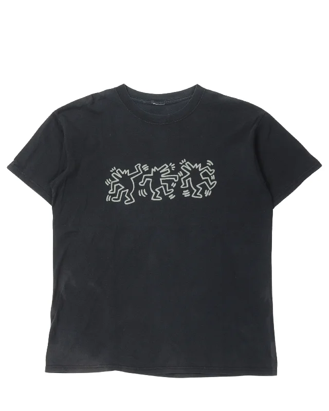 Keith Haring T-Shirt-- Mesh Blend Leather Blend Suede Blend