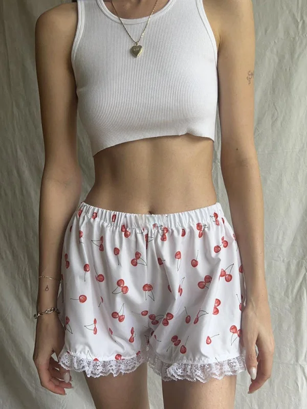 home lace splicing leggings for outer wear printed thin spring and summer shorts Fashionable High-Rise Workout Leggings