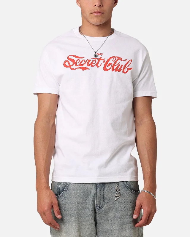 Secret Club Enjoy T-Shirt White-- Hooded Caped Shawl Collar