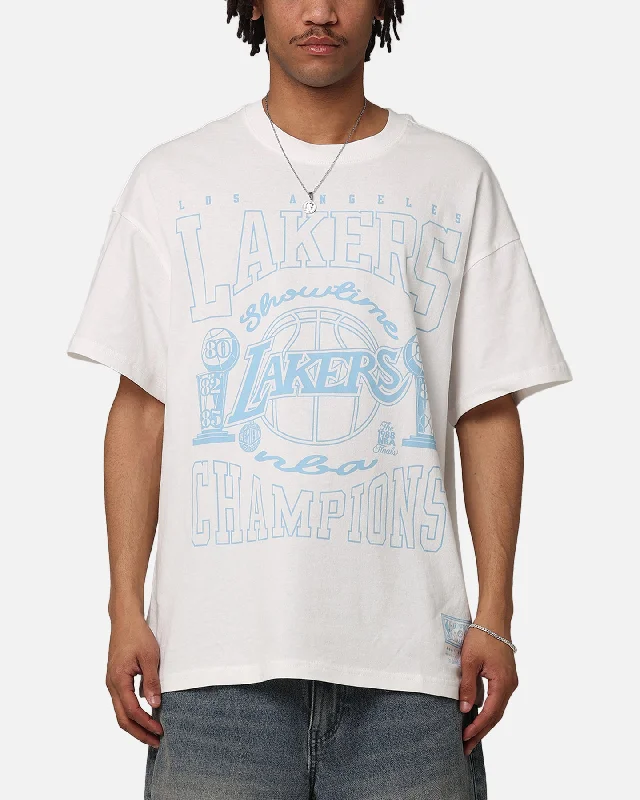 Mitchell & Ness Los Angeles Lakers World Champions T-Shirt Vintage White-- Faux Fur Fabric Real Fur Fabric Shearling Fabric