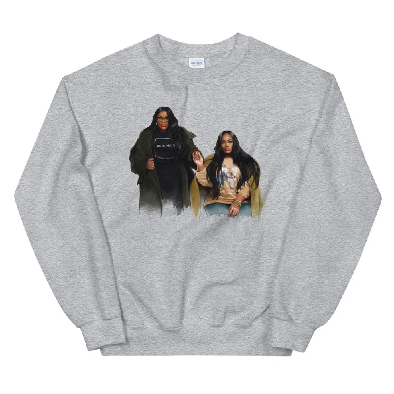 Sisters Unisex Sweatshirt Hoodie with Hem Applique Textured Unique