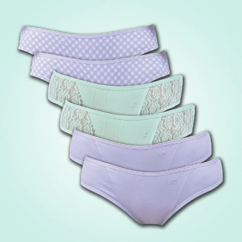 Organic Everyday Undies (Bikini) (6pc) Padded bikini top, Supportive, Trendy, Comfortable