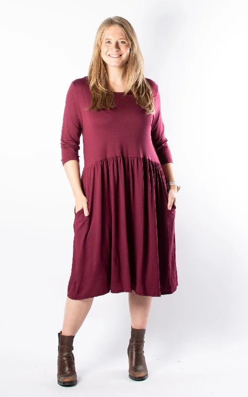 Nova Dress | 3/4 | Short | Wine Tunics Sophisticated sleek