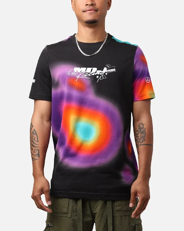 Puma X MAPF1 X MDJ AOP T-Shirt Puma White-- Striped Floral Plaid