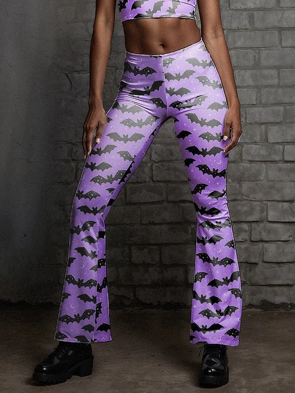 Pastel Goth Flare Leggings Stylish Lightweight Leggings