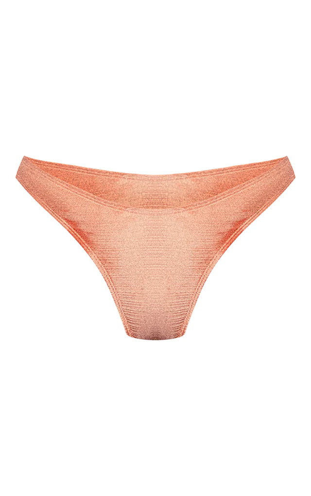 Coral Shiny High Leg Mini Bikini Bottoms Retro style bikini, Vintage, Chic, Sexy