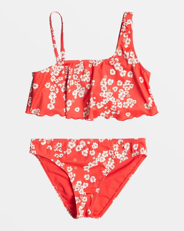 Girls 4-16 Margarita Flutter Bikini Set - Hibiscus Margarita Triangle bikini, Simple, Sexy, Comfortable