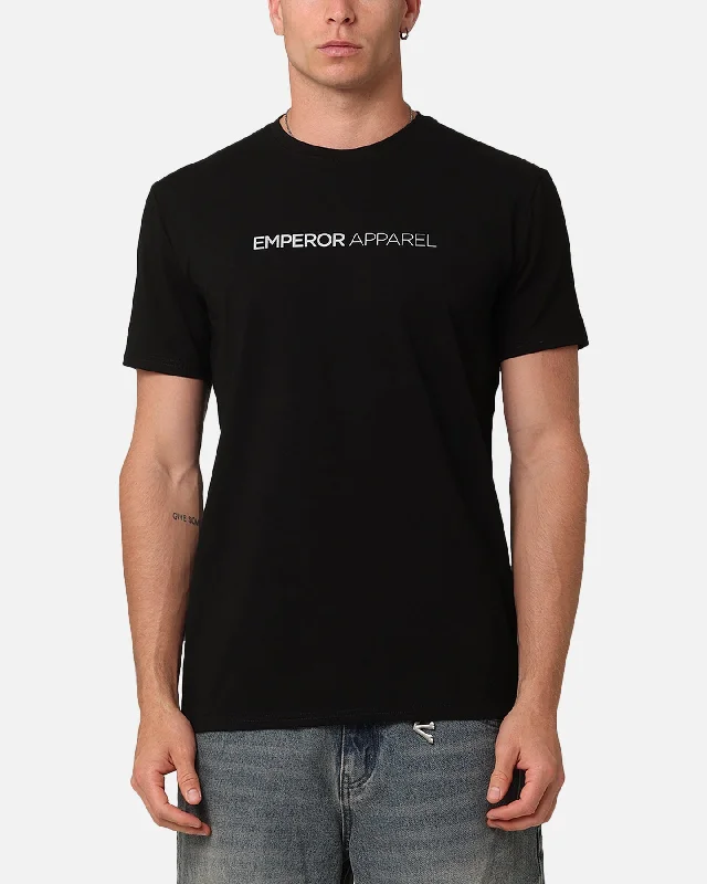 Emperor Apparel Classic Sport T-Shirt Black-- Ribbed T-Shirt High Neck Heavyweight