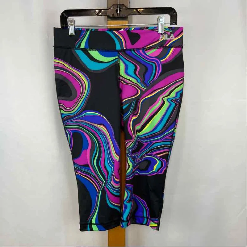 Fila Women's Size M Purple Swirls Leggings Stylish Sweat-Proof Leggings