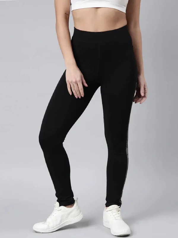 Women Solid Slim Fit Black Track Pant-AF-1894-Black Modern Stretch Trousers