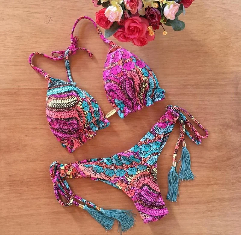 Swimwear Female Sexy Bikinis Set Push up Swimming for Bathing Suit Women Swimsuits Plunge top bikini, Sexy, Trendy, Comfortable