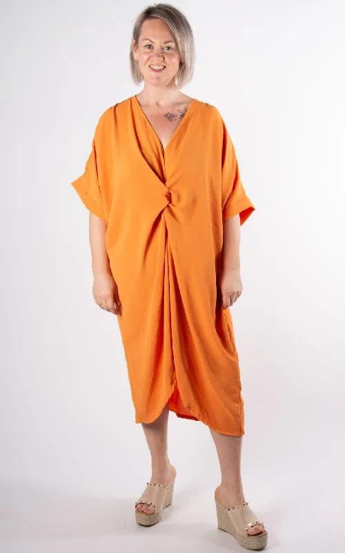 Whoopi V-neck Dress | Orange Tunics Corduroy durable