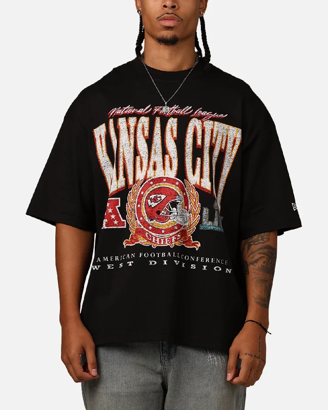 New Era Kansas City Chiefs Oversized Essentials T-Shirt Black-- Houndstooth Herringbone Solid