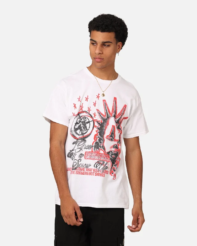 Rats Get Fat Screw Up T-Shirt White-- V-Neck T-Shirt Long Sleeve Cotton