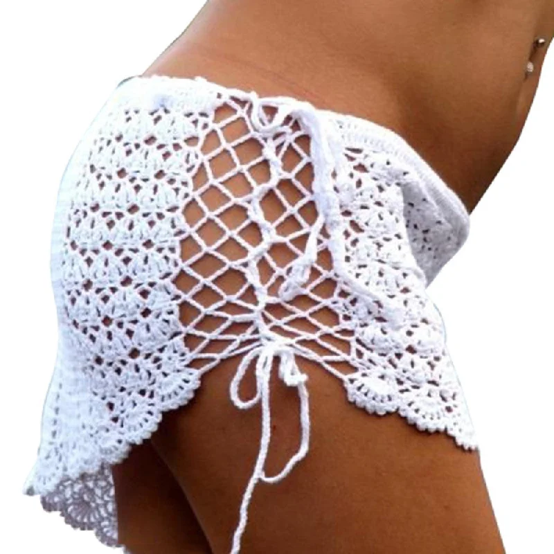 Fashion Women Bikini Bottoms Cover Up Lace Crochet Skirts Beachwear White High cut bikini, Sexy, Trendy, Vintage