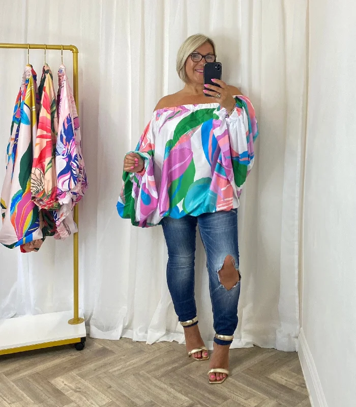 Pastels Extreme Oversized Off Shoulder Top / Dress Tunics Wedding white
