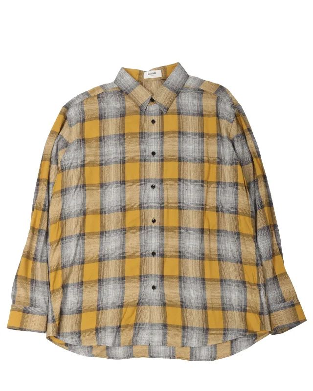 SS21 Checked Flannel Shirt-- Hooded Caped Shawl Collar