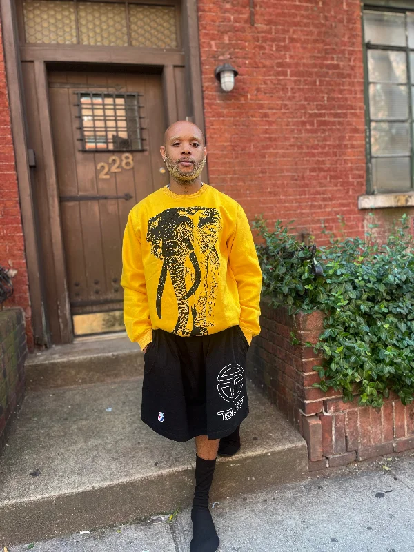 Tembo Sweatshirts- Yellow Hoodie with Belted Waist Structured Tailored