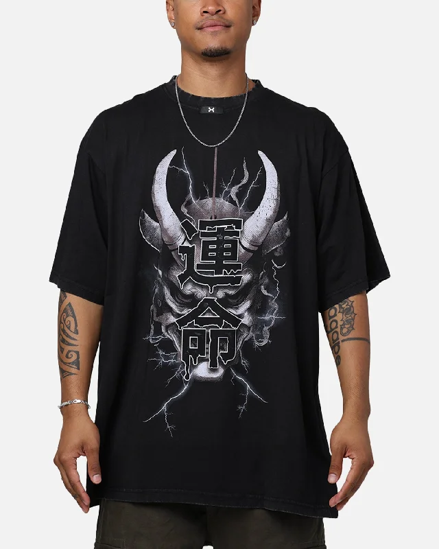 DXXMLIFE Psychx Vintage T-Shirt Vintage Black-- Front Pockets Side Pockets Patch Pockets