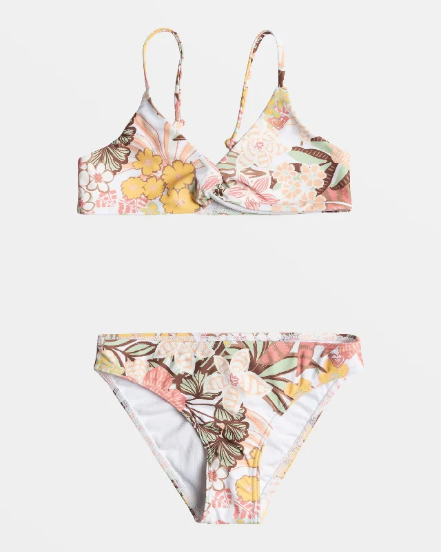 Girls 4-16 Playa Paradise Twisted Triangle Bikini Set - White Viva La Vida Tie-dye bikini, Fun, Trendy, Stylish