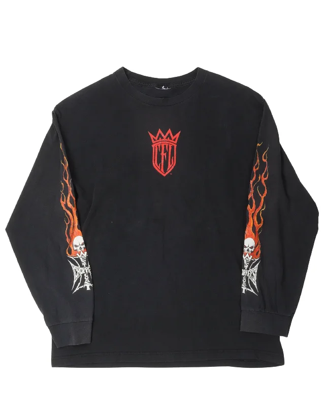 West Coast Choppers CFL Logo Long Sleeve T-Shirt-- Welt Pockets Slit Pockets Flap Pockets