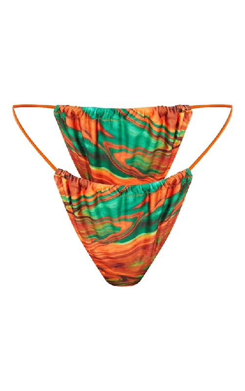 Orange Abstract Triangle Bikini Bottoms Retro bikini set, Vintage, Sexy, Comfortable
