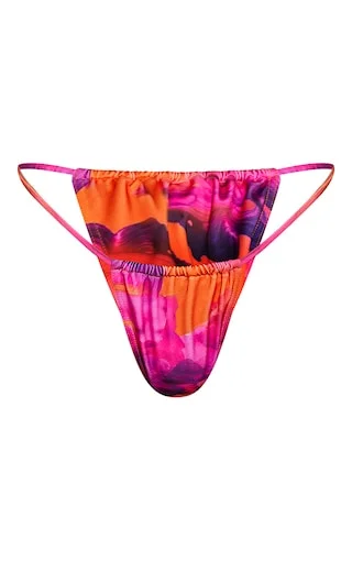 Orange Abstract Bikini Itsy Bitsy Bottoms Reversible bikini, Two looks, Trendy, Comfortable