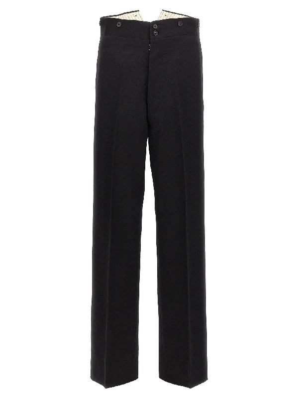 Strap Wool Pants Cozy Knit Pants