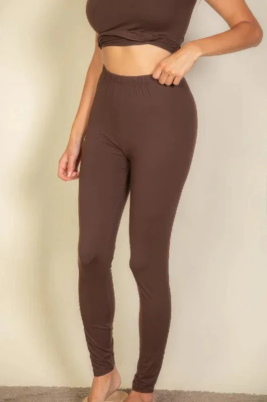 Basic Solid Leggings Stylish Winter-Ready Leggings