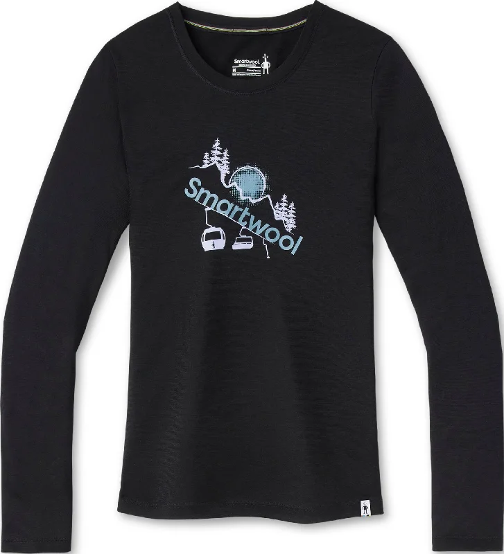 Merino Sport 150 Chair Lift Long Sleeve Graphic Tee - Women’s|-|T-shirt graphique à manches longues pour télésiège Sport 150 de Merino - Femme-- V-Neck T-Shirt Long Sleeve Cotton