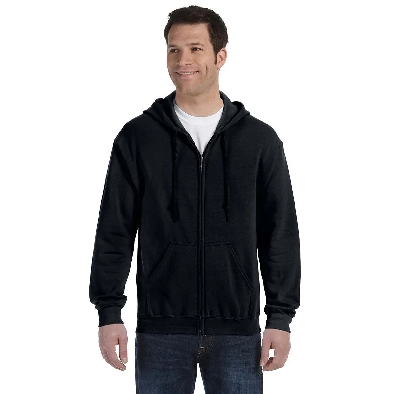 Gildan Unisex Black Heavy Blend 50/50 Full Zip Hoodie Hoodie with Lining Warm Insulated