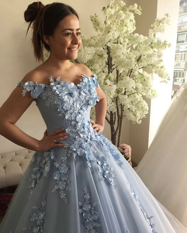 Elegant Pleated Tulle Sweetheart Prom Dresses 3D Flowers Embroidery Tunics Business professional