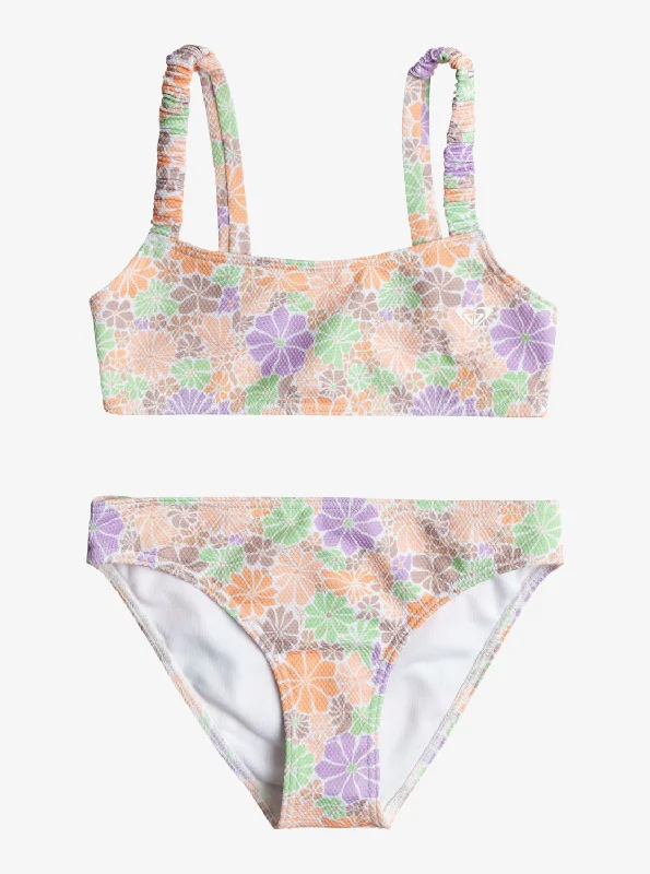 Girls 7-16 All About Sol Bralette Bikini Set - White All About Sol Mini Rg Tied bikini top, Adjustable, Sexy, Comfortable