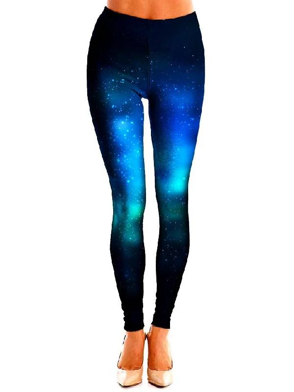 Deep Blue Leggings Trendy High-Compression Leggings