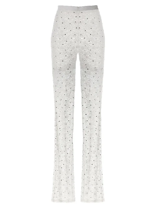 Rhinestone Lace Leggings Trendy Sweat-Wicking Workout Leggings
