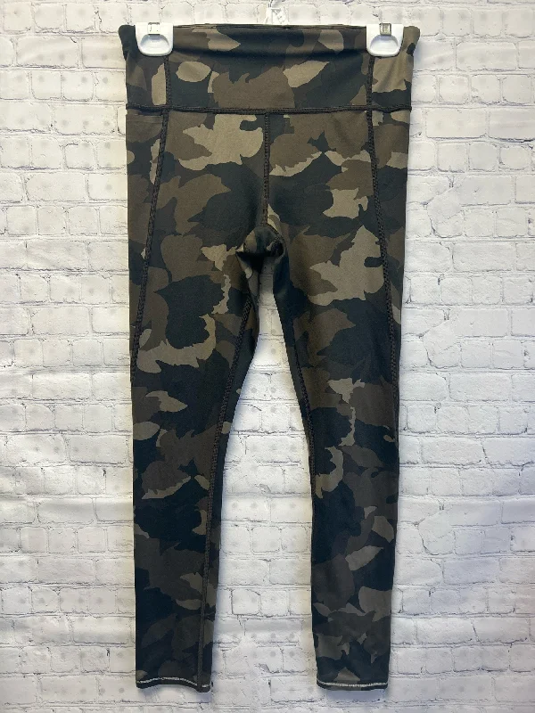 Size X-Small Ladies Green Camoflage Athleta Workout Leggings Comfortable Yoga Tights Leggings