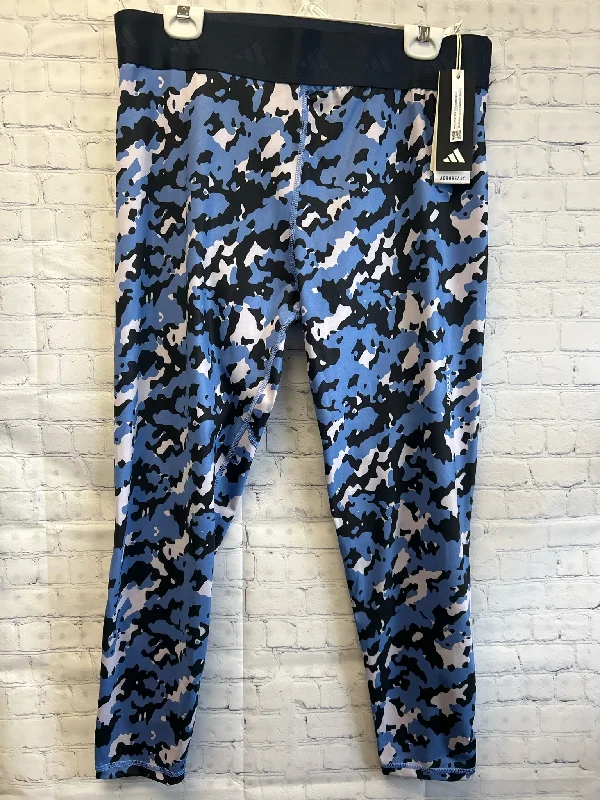 Size XL Ladies Blue Camoflage Adidas Workout Leggings Cozy Warmth Leggings