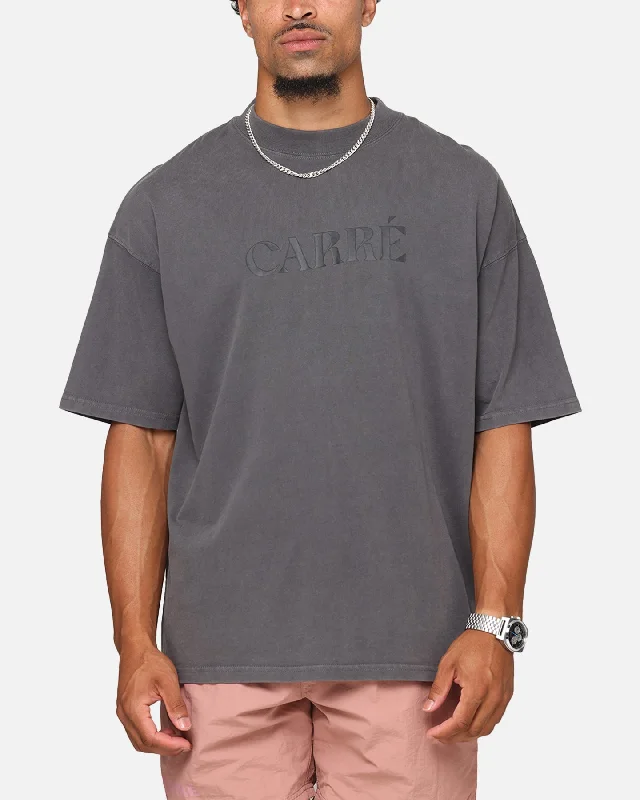 Carre Minimalist T-Shirt Washed Black-- Anti-Shrink Durable Soft